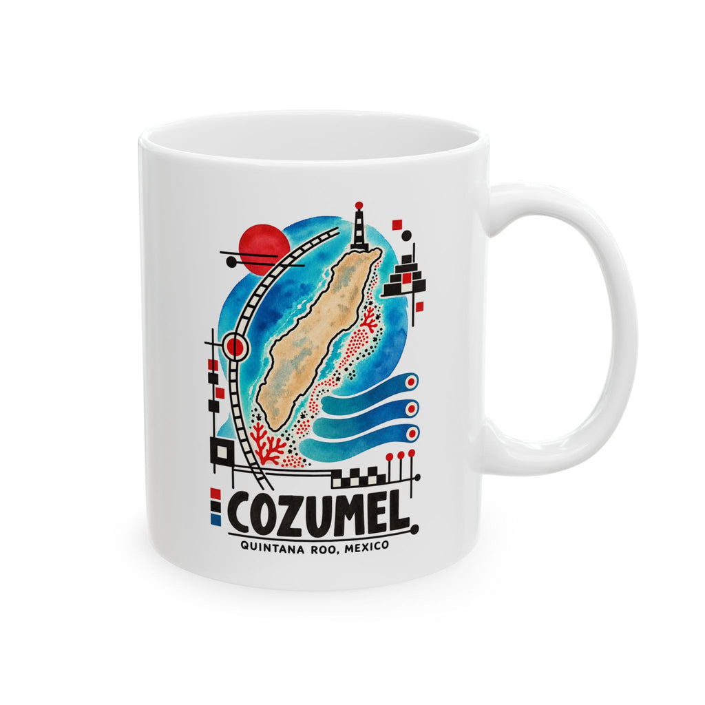 Cozumel Island Art Ceramic Coffee Mug | Mexico Souvenir