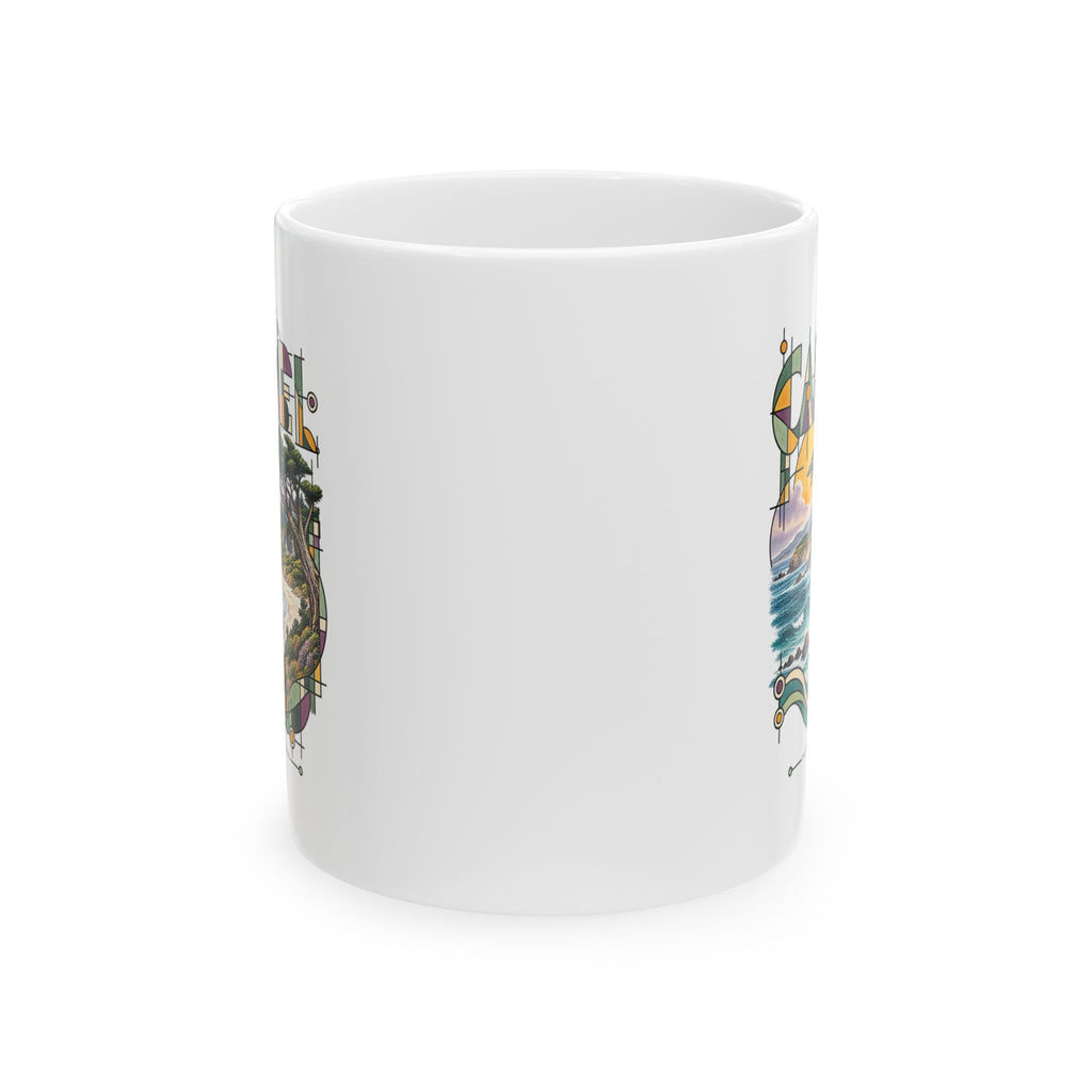 Carmel California Modernist Art Ceramic Coffee Mug | Coastal Souvenir