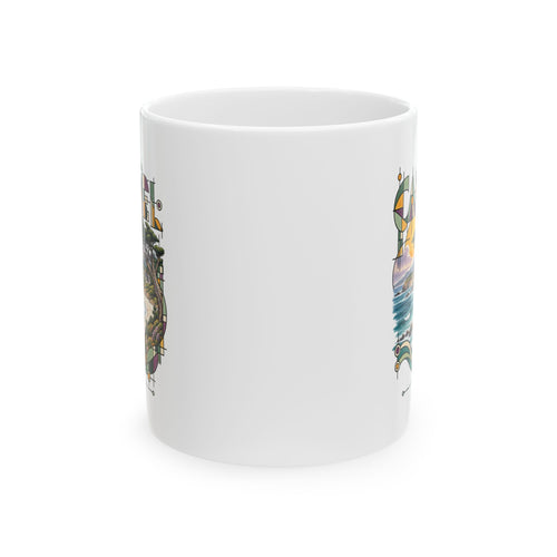 Carmel California Modernist Art Ceramic Coffee Mug | Coastal Souvenir