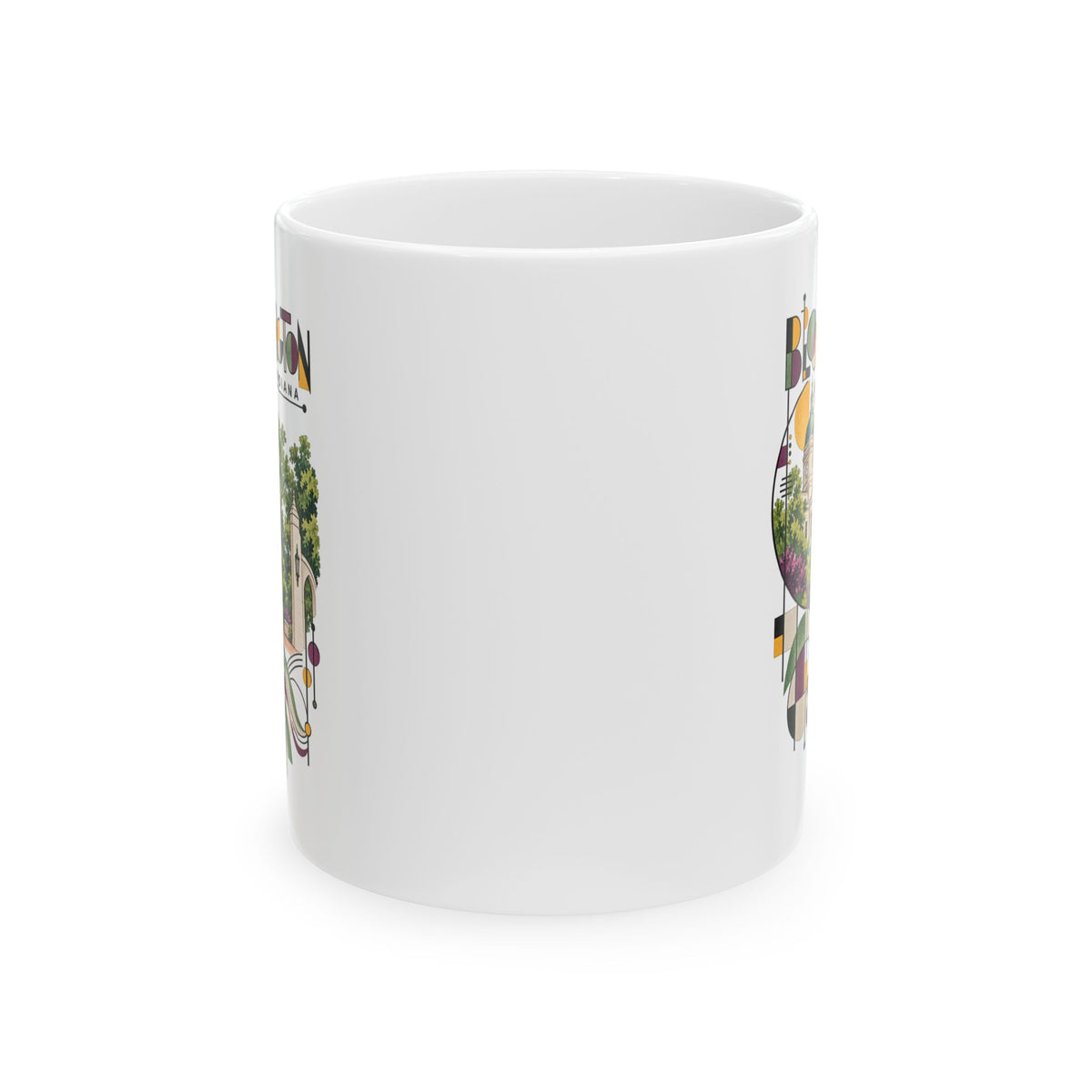 Bloomington Modernist Art Ceramic Coffee Mug | Indiana Souvenir