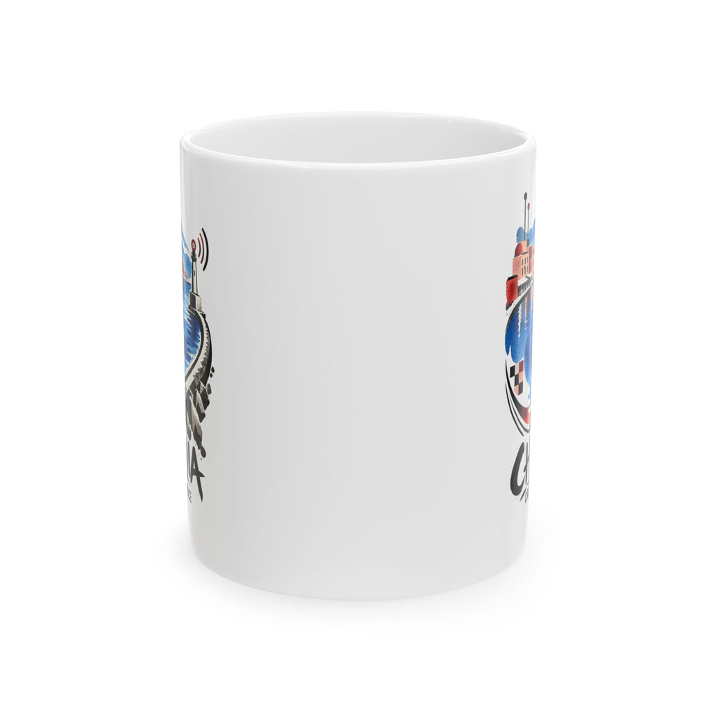 Chania Harbor Art Ceramic Coffee Mug | Crete Greece Souvenir