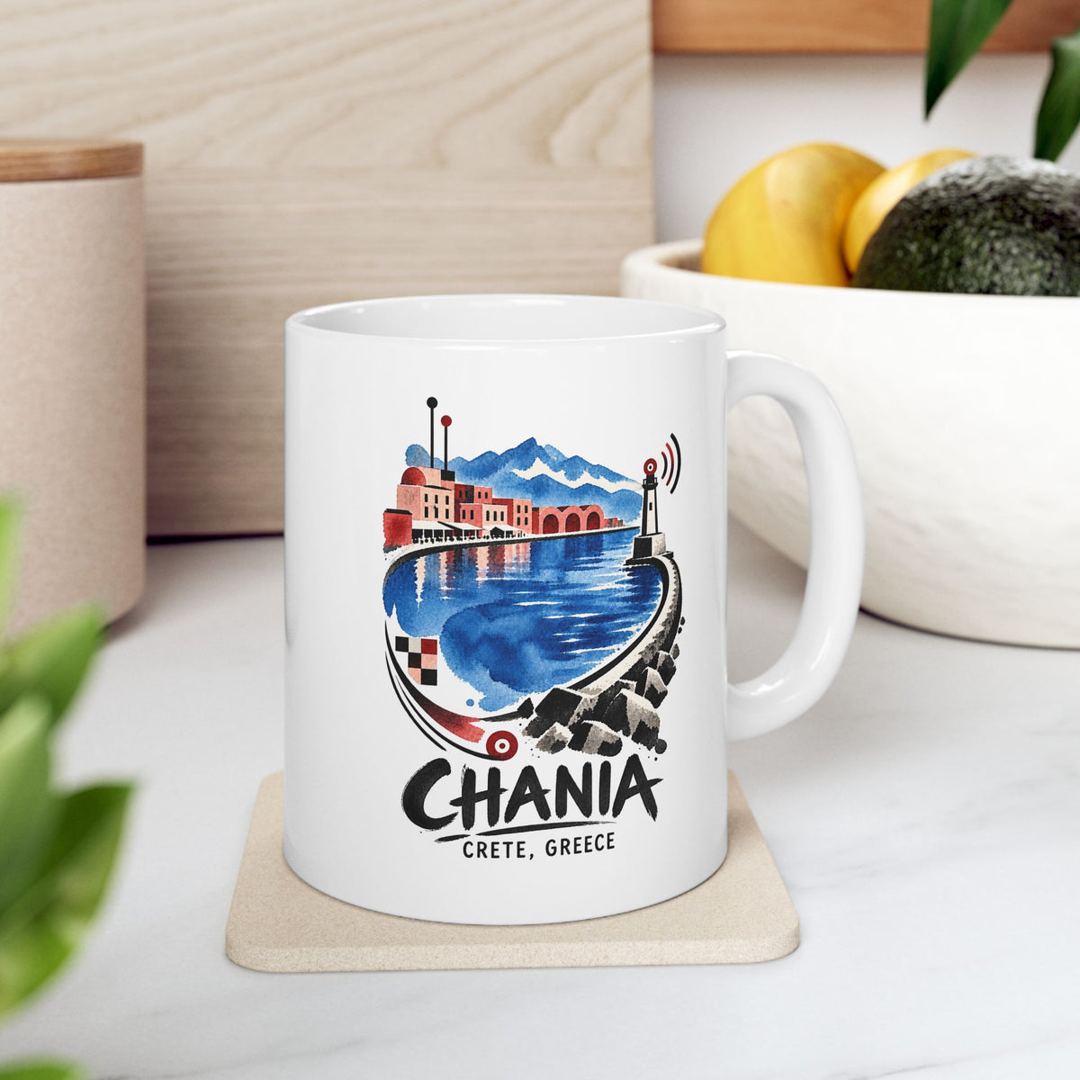 Chania Harbor Morning Mug