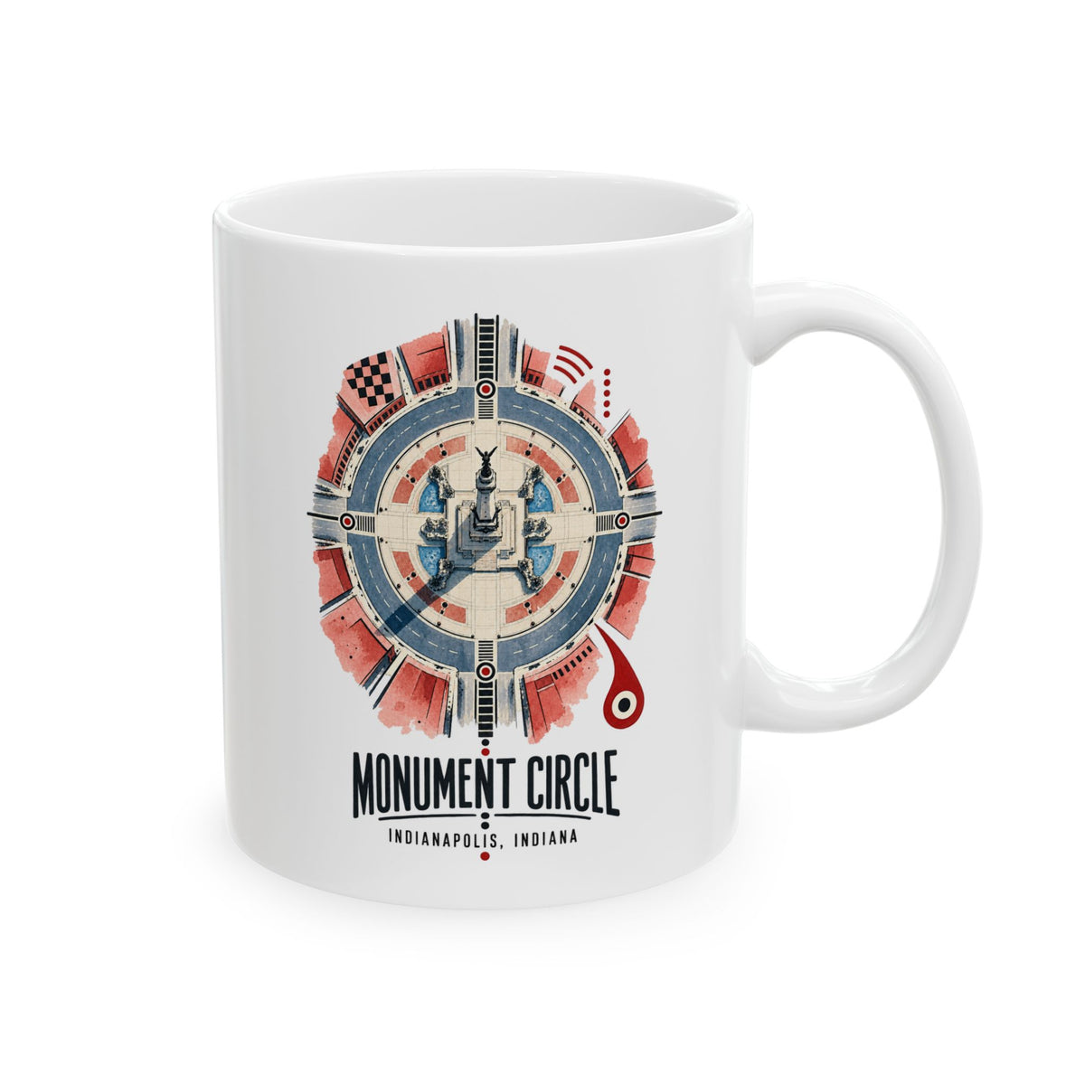 Indianapolis Monument Circle Map Mug | Indiana City Souvenir