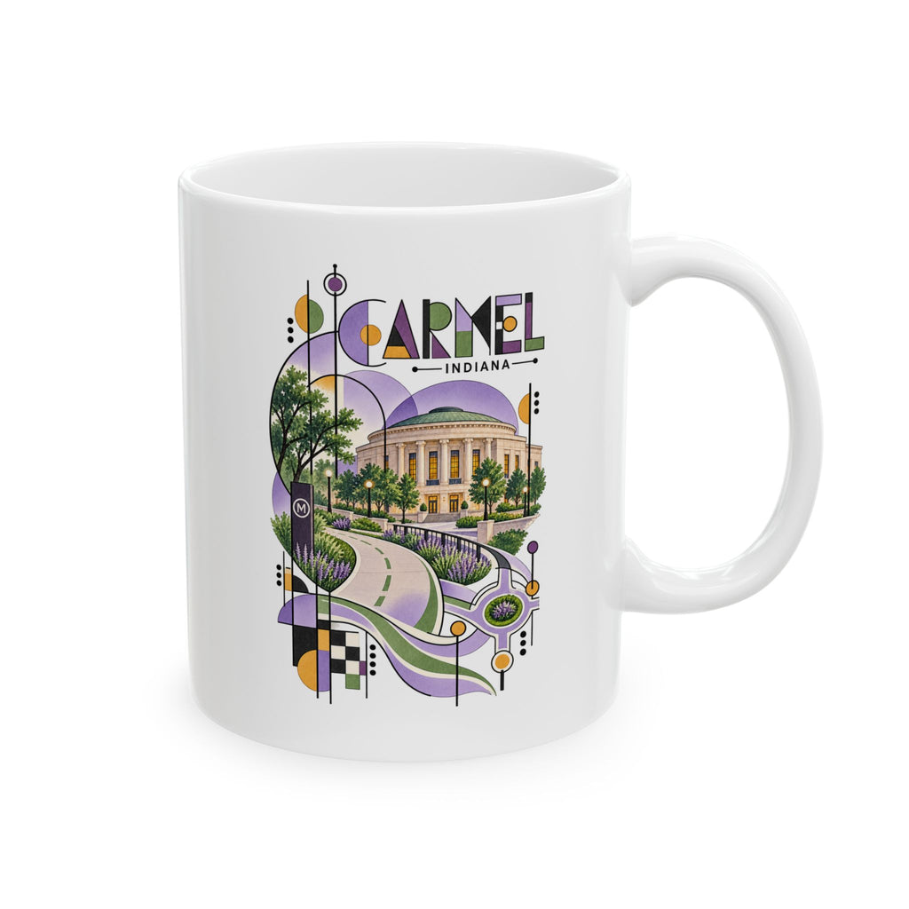 Carmel Indiana Modernist Art Ceramic Coffee Mug | Hometown Souvenir