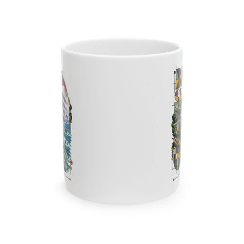 Big Sur Modernist Art Ceramic Coffee Mug | California Coast Souvenir