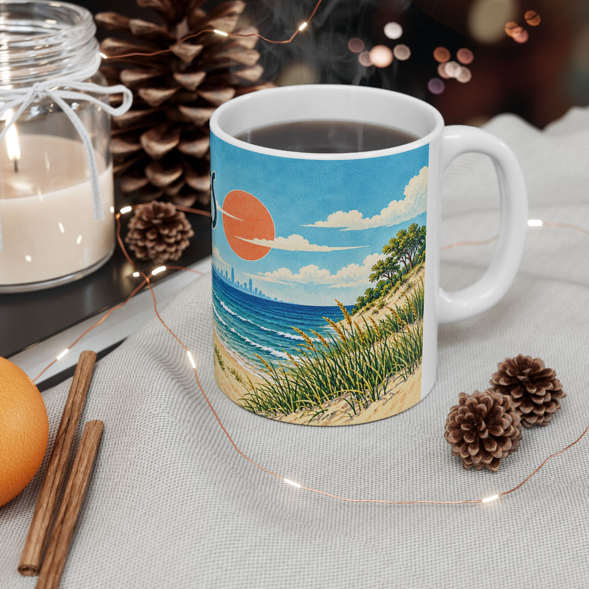 Indiana Dunes Lakefront Wrap Mug