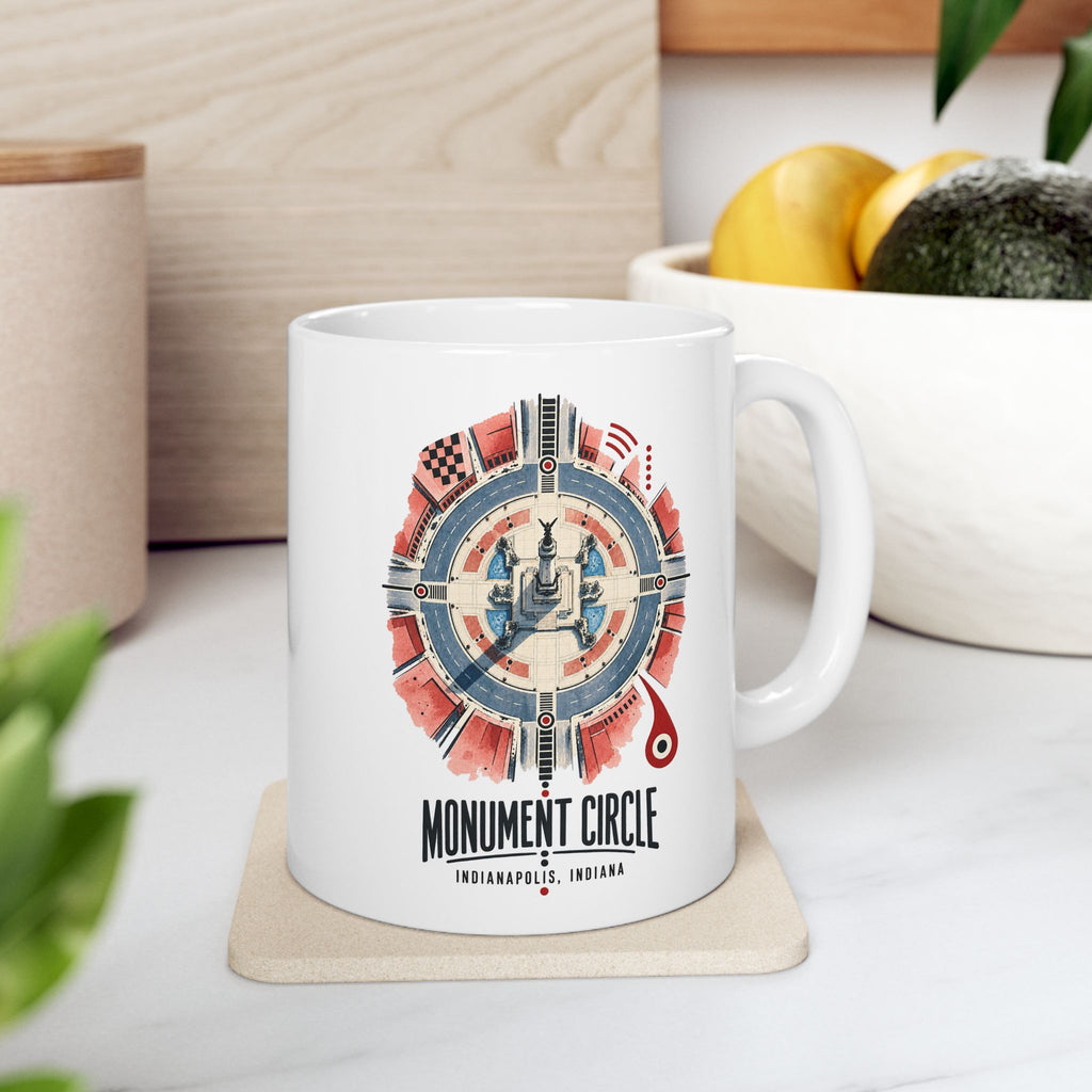 Indianapolis Monument Circle Map Mug | Indiana City Souvenir
