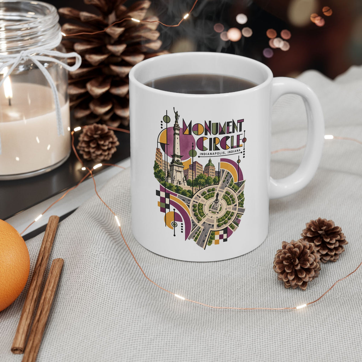 Indianapolis Monument Circle View Mug | Indiana City Souvenir
