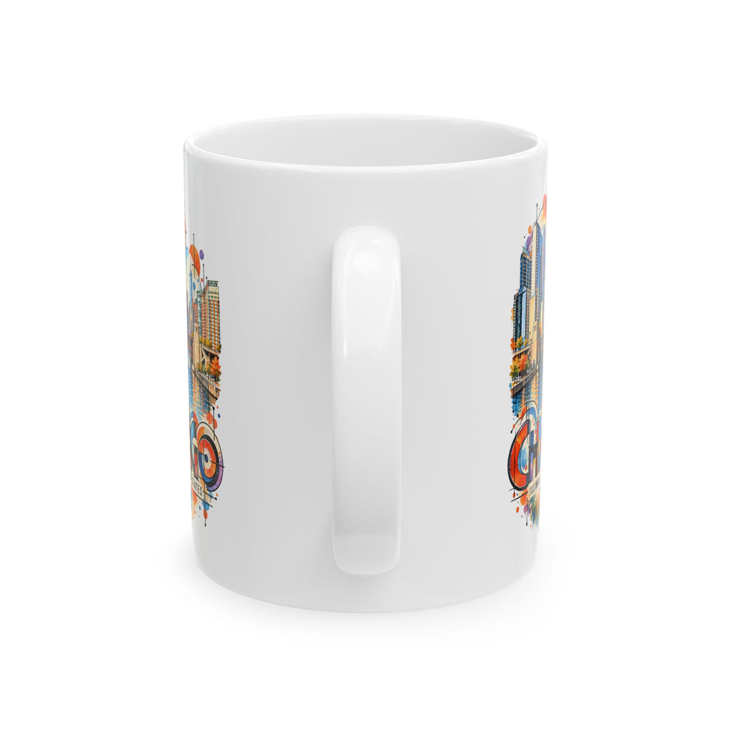 Chicago Modernist Art Ceramic Coffee Mug | Illinois Souvenir