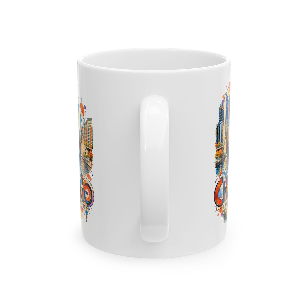Chicago Modernist Art Ceramic Coffee Mug | Illinois Souvenir