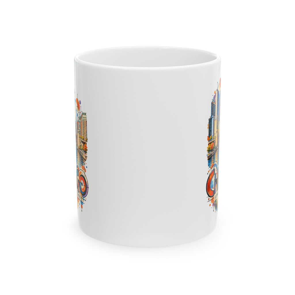 Chicago Modernist Art Ceramic Coffee Mug | Illinois Souvenir