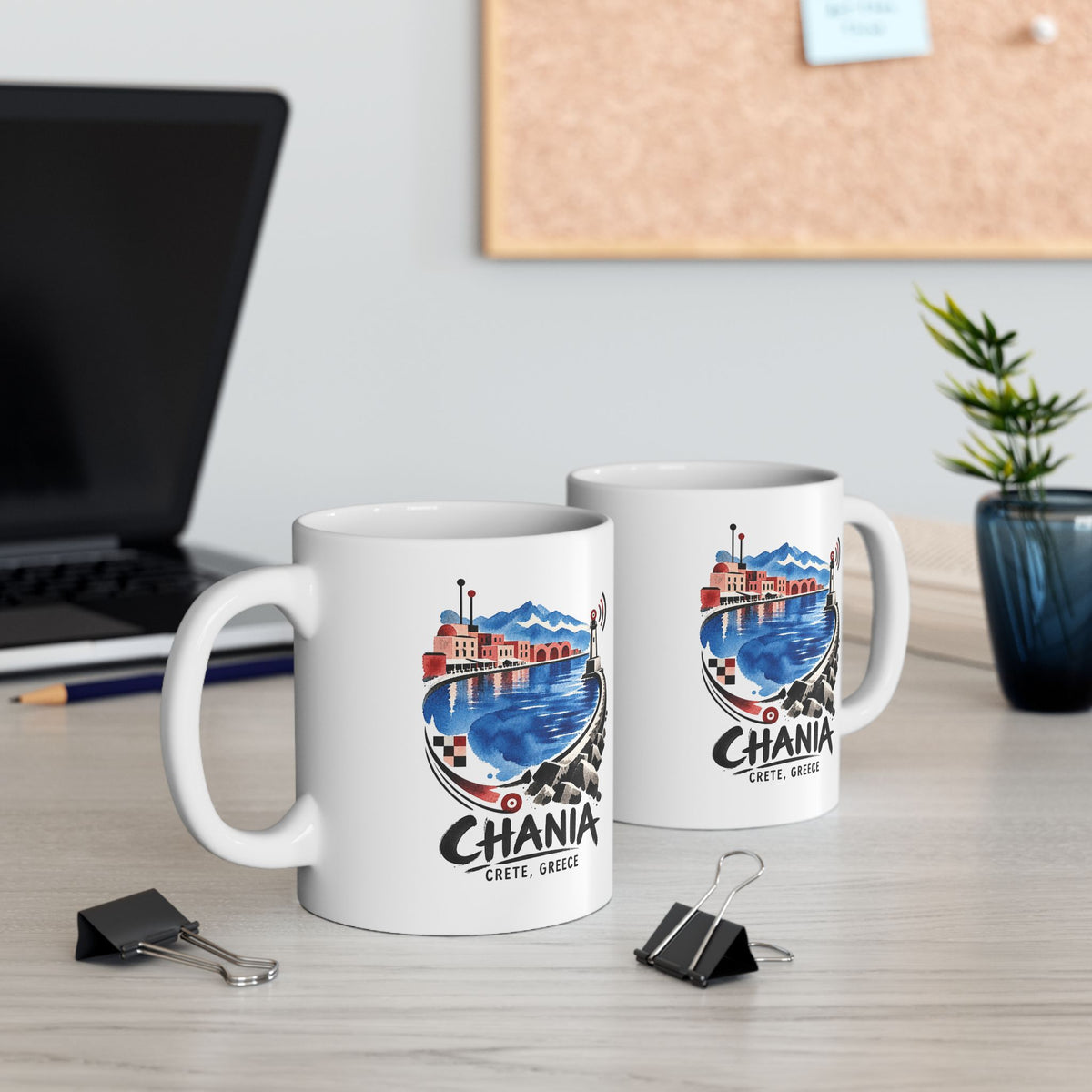 Chania Harbor Morning Mug