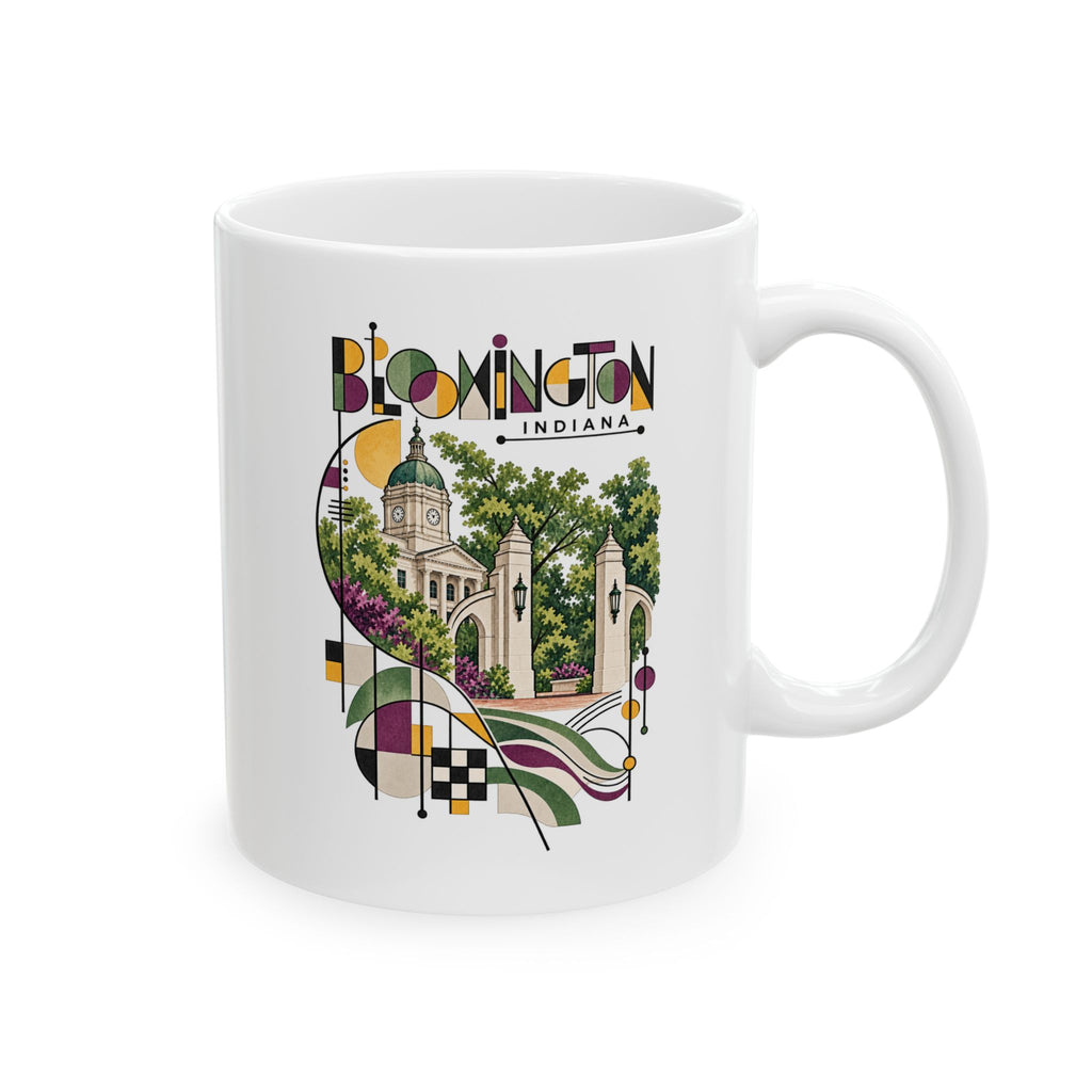 Bloomington Modernist Art Ceramic Coffee Mug | Indiana Souvenir