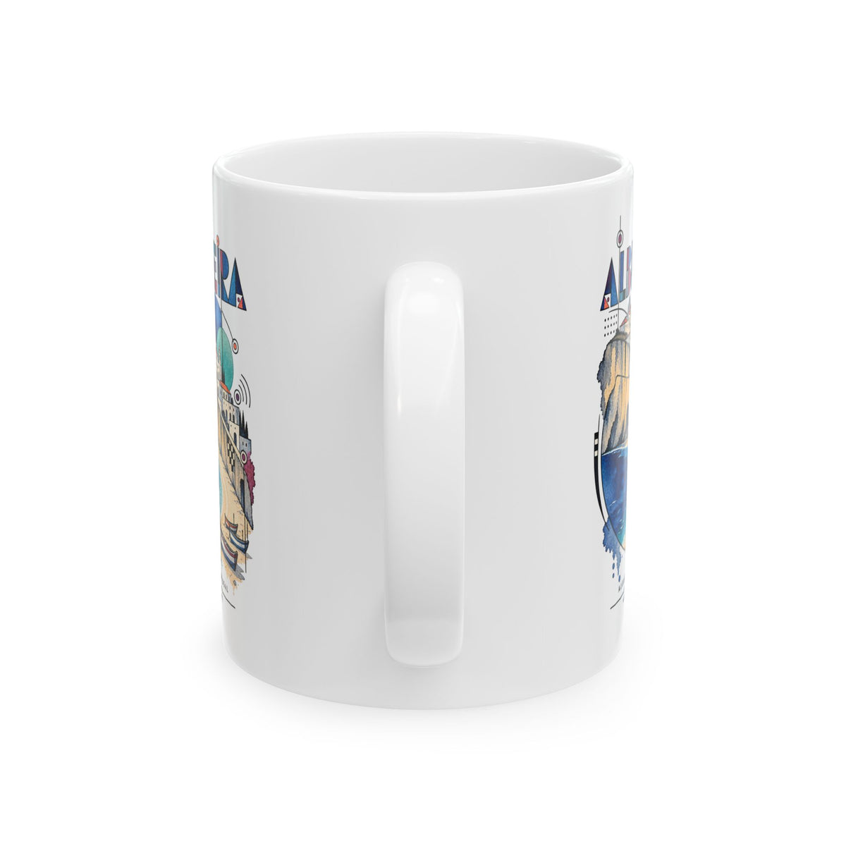 Albufeira Modernist Art Ceramic Coffee Mug | Algarve Portugal Souvenir