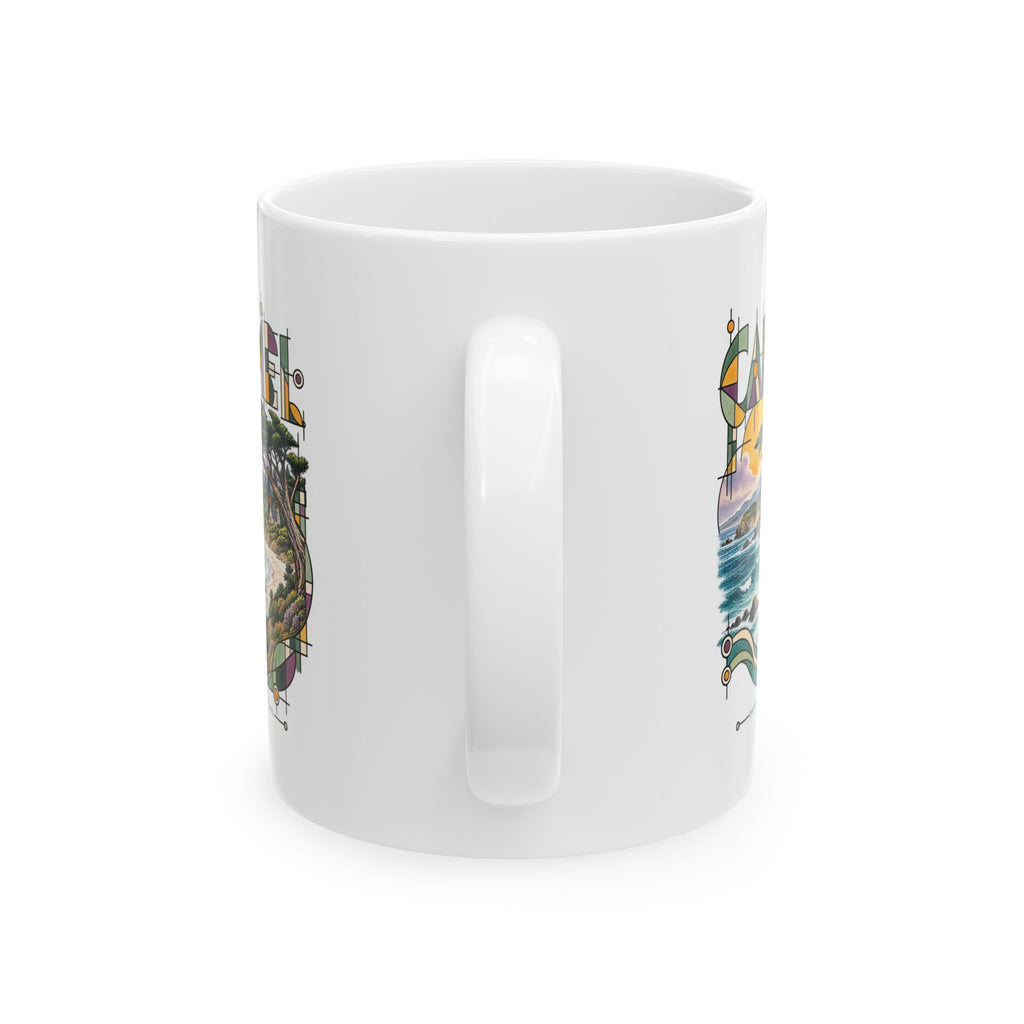 Carmel California Modernist Art Ceramic Coffee Mug | Coastal Souvenir
